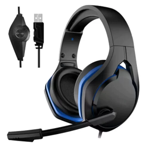 Wired Gaming Headset with Microphone – 7.1 Stereo Surround Sound – Volume Control – Adjustable Headband Noise Canceling Over Ear Headphones RGB Light for PC Laptop