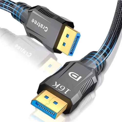 displayPort 2.1 Cable VESA Certified 16K DP to DP Braided Cord-Support 80Gbps,16K 60Hz,8K 120Hz,4K 240Hz /165Hz /144Hz – Compatible for FreeSync/G-Sync/Gaming Monitor/PC