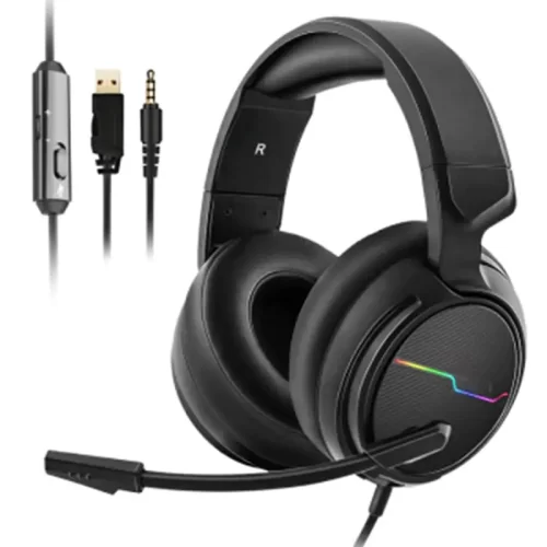 USB Pro Gaming Headset for PC – 7.1 Surround Sound Headphones with Noise Cancelling Microphone- Memory Foam Ear Pads for Laptop Computers