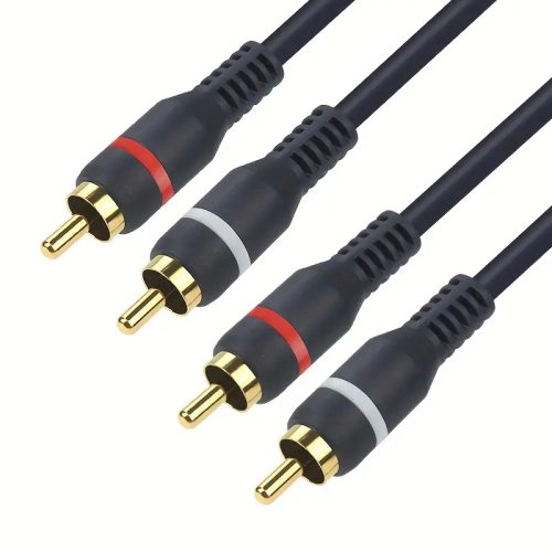 2RCA Audio Cable Male to Male Gold-Plated Compatible with Speaker, AMP, Turntable, Receiver, Home Theater, Subwoofer