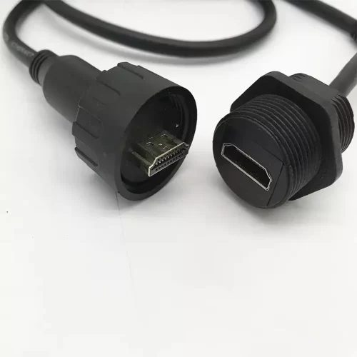 Waterproof HDMI Cable male to female HDMI Extension Flush Dash Panel Mount Cable for Car, Boat, Motorcycle and More