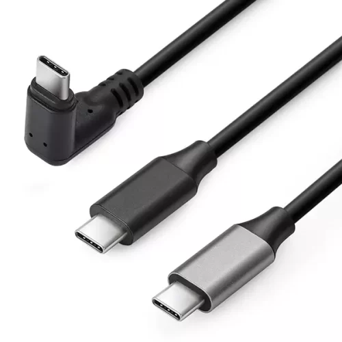 90 Degree USB 3.1 Type c to Type C Cable 60W&3A Right & Left Angled 3.1 USB Type C Male Extension Cable Supports Charging,Data,Audio,Video Cable for Laptop&Tablet&Mobile Phone