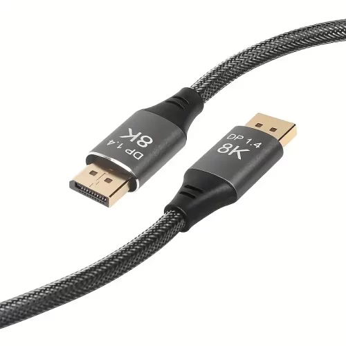 Gold Plated Connector Zinc Alloy Dp 1.4 Male To Male Support Ethernet 8K 60Hz 4K 120Hz Displayport Cable 2.1