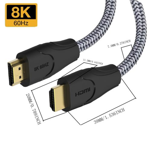 HDMI Cable 8K@60Hz, 6ft Ultra HD 4K@120Hz HDMI to HDMI Cord, 48 Gbps Certified Ultra High-Speed HDMI Cable, Compatible with PlayStation 5, Xbox, Samsung TVs, and More