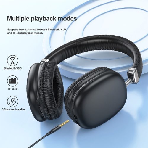 Bluetooth Headphones Over Ear,90H Playtime Bluetooth 5.3 Wireless Headphones 3 EQ Modes,Built-in HD Mic,HiFi Stereo Sound,Deep Bass,Memory Foam Ear Cups for Phone/PC&Travel/Gym/Workout