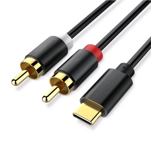 USB C to 2 RCA Audio Cable Type C to 2RCA Splitter for Laptop Tablet Phone to Home Theater DVD Amplifier Car Stereo