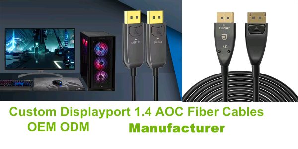 Custom 8K fiber optic DisplayPort cable